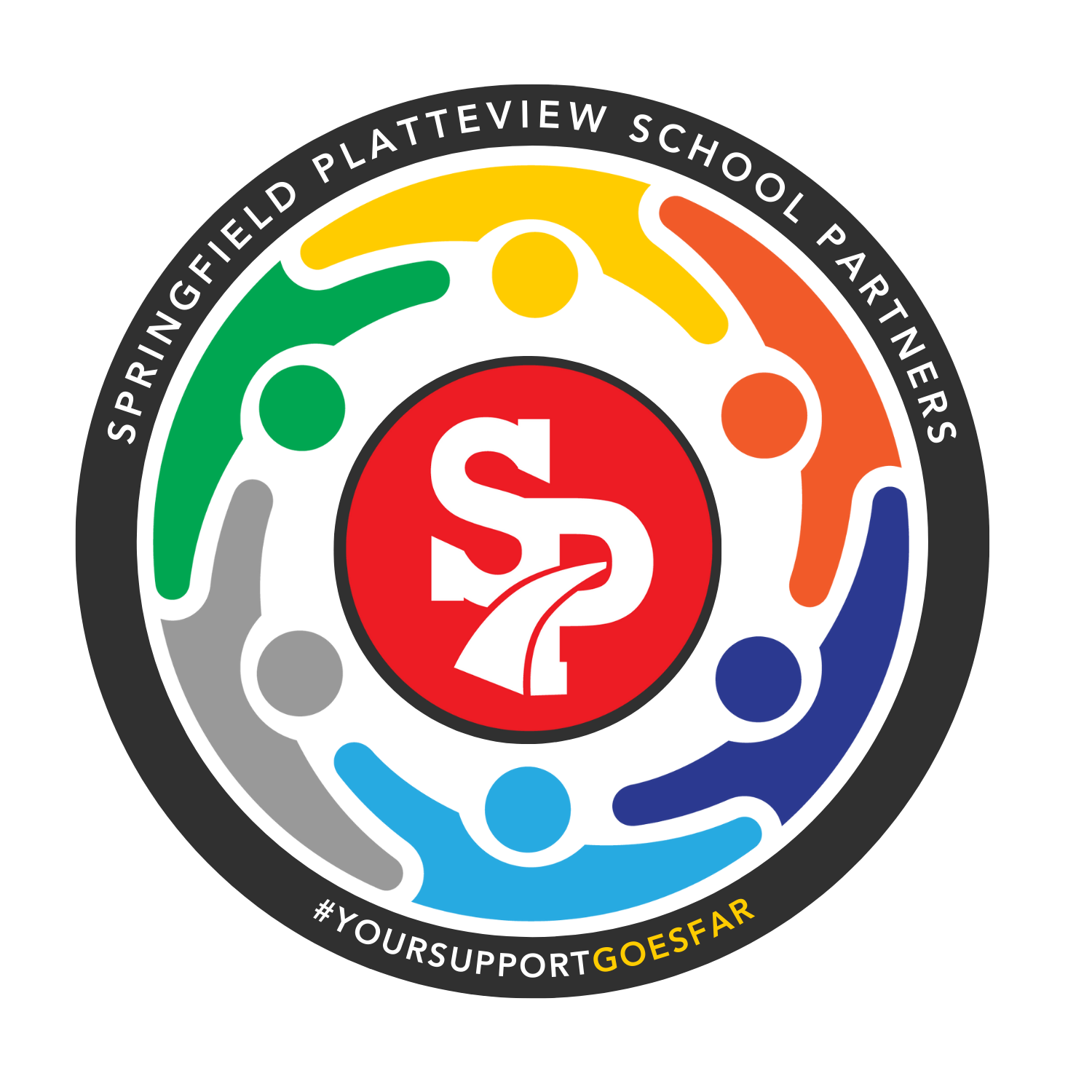 A circle logo that says Springfield Platteview school partners