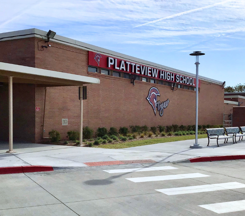 platteview high school outside of building