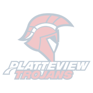 platteview trojans logo red and blue