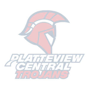 platteview central trojans logo red and blue