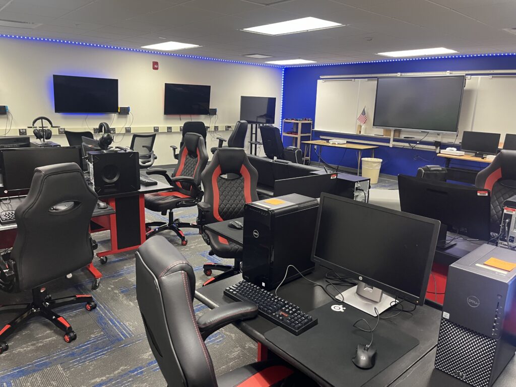 the esports room that house many special esports computers where they play at Platteview Central