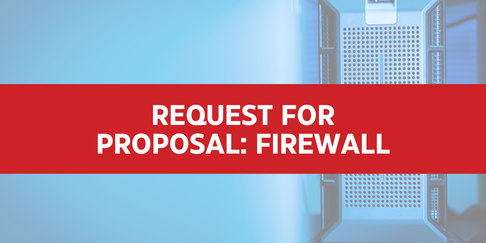 Request for Proposal Firewall text on blue baclground