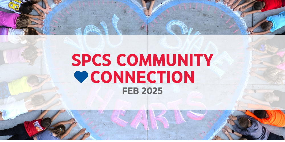 spcs community connection feb 2025 with heart background