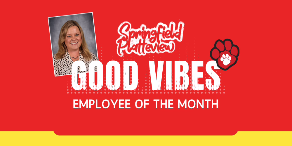 Good Vibes Employee of the Month for the 2025-26 school year is Mrs. Lori Barry!